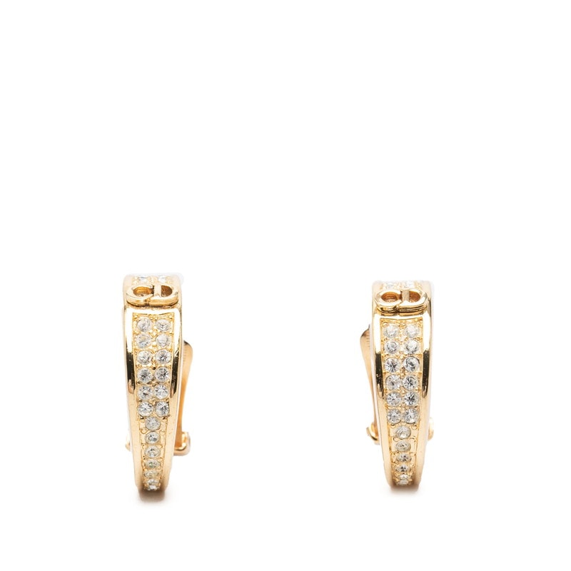 ディオール フープイヤリング ゴールド メッキ ラインストーン レディース Dior 中古