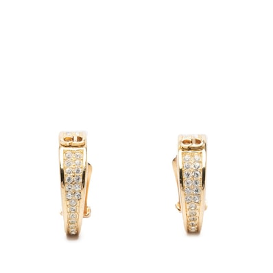 ディオール フープイヤリング ゴールド メッキ ラインストーン レディース Dior 中古