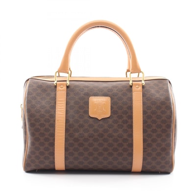 セリーヌ CELINE マカダム ハンドバッグ バッグ PVCコーティングキャンバス レザー レディース ブラウン系 / ベージュ系 【中古】