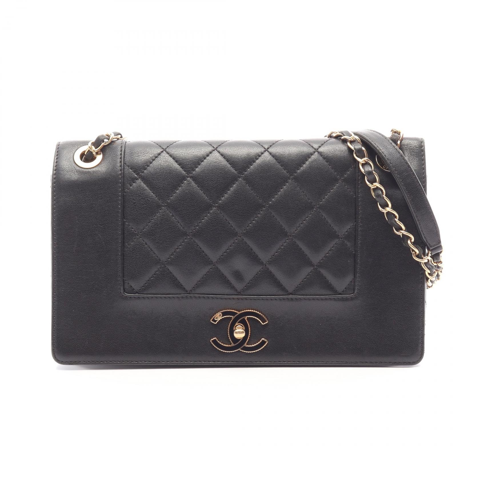 シャネル CHANEL マドモアゼル マトラッセ チェーンショルダー ショルダーバッグ バッグ ラムスキン(羊革) レディース ブラック系 【中古】