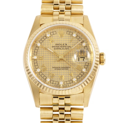ROLEX ロレックス デイトジャスト 16238G N番 千鳥格子 ハウンドトゥース K18YG【中古】