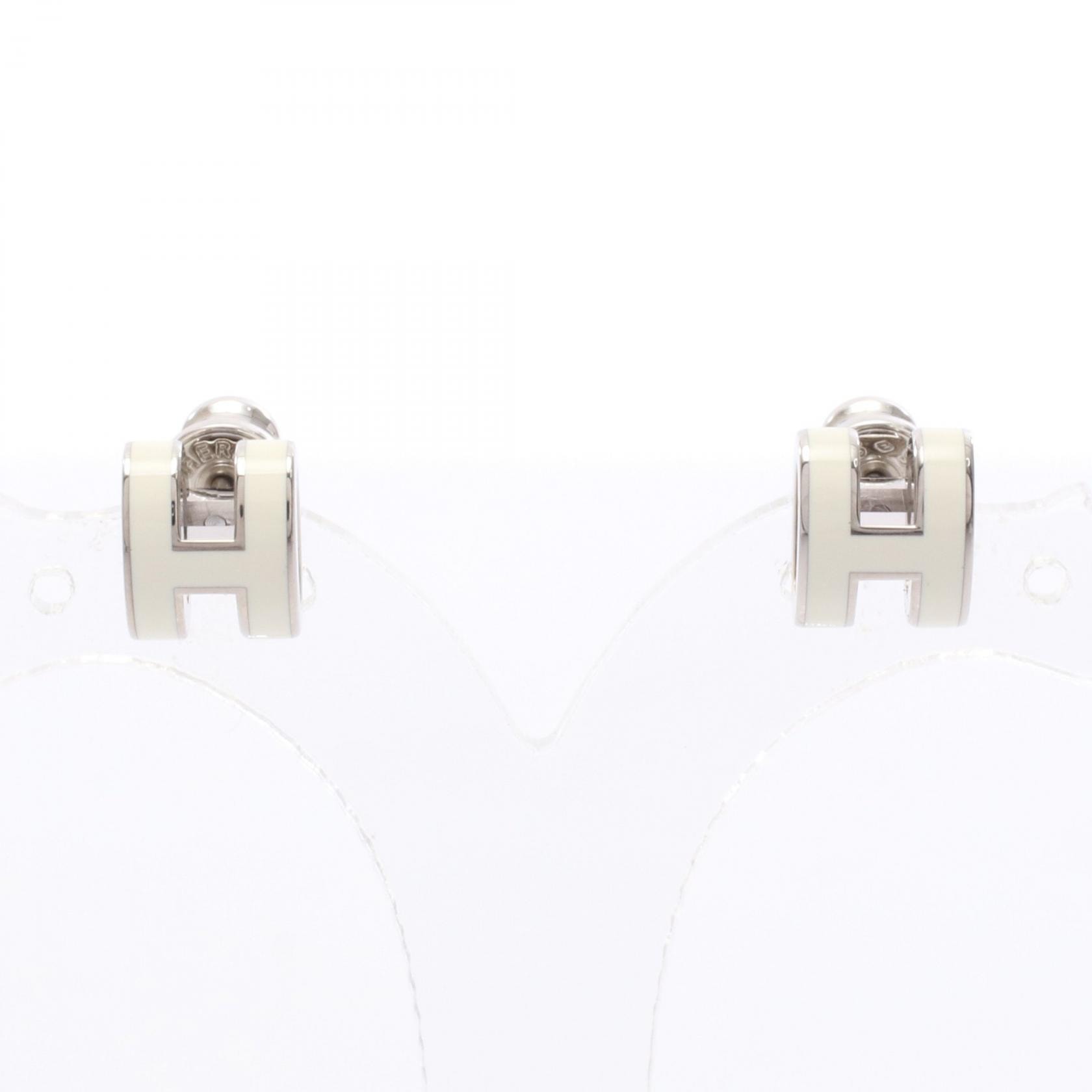 エルメス HERMES MINI POP H ミニポップアッシュ ピアス ジュエリー ステンレススチール レディース シルバー系 / アイボリー系 【中古】