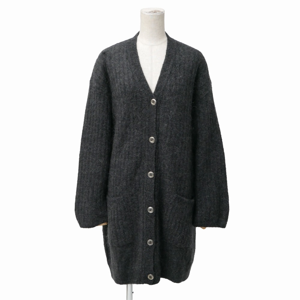 MAX MARA マックスマーラ カーディガン サイズM モヘア混 Vネック ロングニット ドロップショルダー イタリア製 ブランド古着【中古】20260326/RA8387