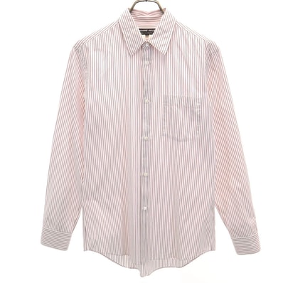COMME des GARCONS HOMME DEUX コムデギャルソンオムドゥ 2012年 日本製 ストライプ柄 長袖 シャツ XS ホワイト