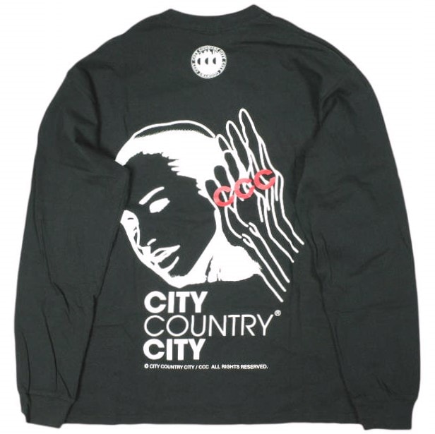 CITY COUNTRY CITY x BEAUTY&YOUTH UNITED ARROWS シティーカントリーシティー ビューティーアンドユース ユナイテッドアローズ 23AW プリントロングスリーブTシャツ CCC-235T009 M ブラック CCC