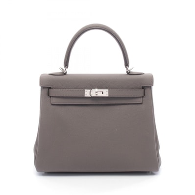 エルメス HERMES ケリー25 ハンドバッグ バッグ レザー トゴ トゴ エタン Z刻印(2021年製造) レディース グレー系 044624CK 【中古】
