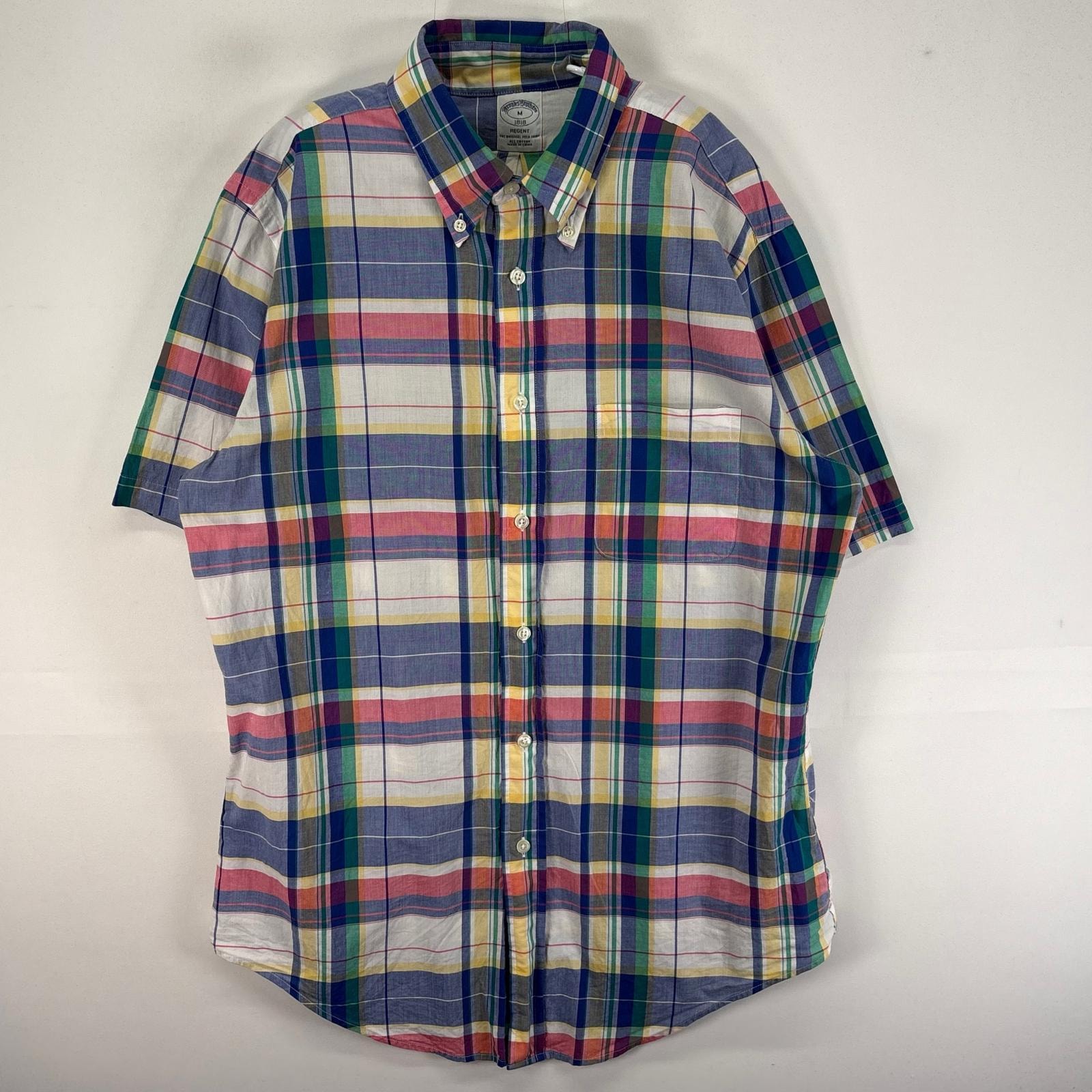 古着 ブルックスブラザーズ Brooks Brothers 半袖シャツ 胸ポケ REGENT M マルチカラー チェック メンズ