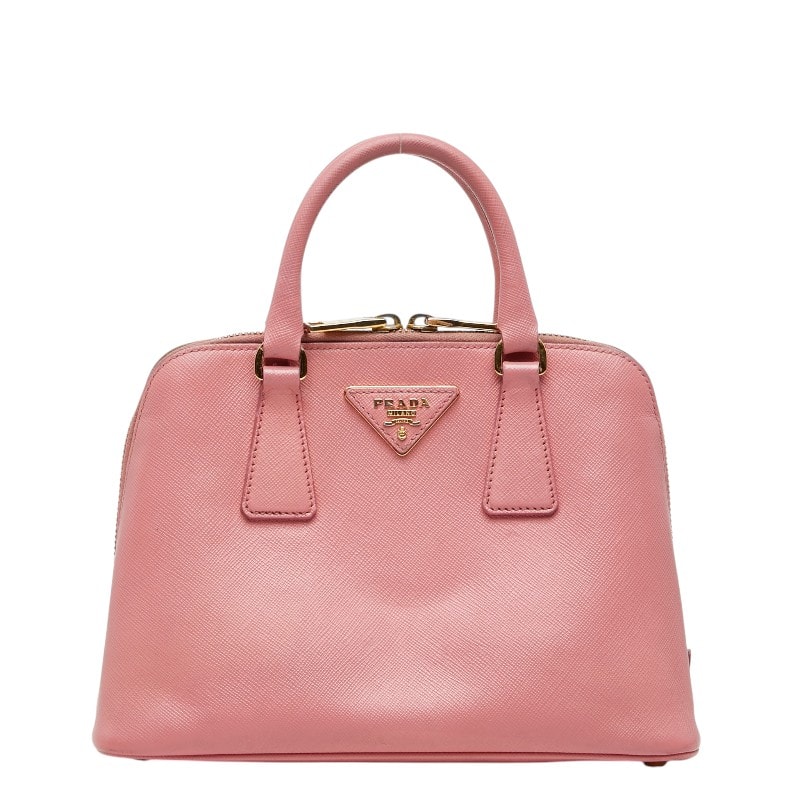 プラダ 三角ロゴ ハンドバッグ BL0838 ピンク サフィアーノレザー レディース PRADA 【中古】