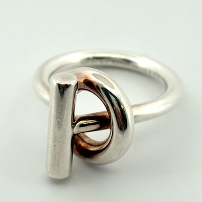 HERMES エシャペ MM #58 Ag925 シルバー925 リング 指輪 鑑定済み 正規品 エルメス