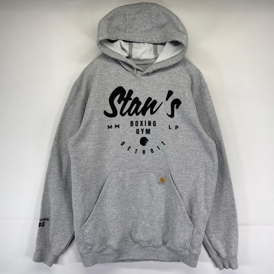 古着 カーハート Carhartt パーカー プルオーバー スリーブロゴ ワンポイントロゴ スウェット フーディ M グレー系 メンズ