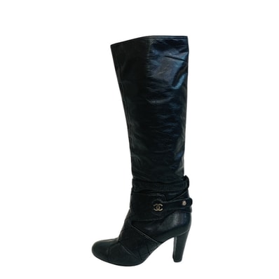シャネル CHANEL ブーツ ココマーク ビコローレ ロングブーツ G25325 ブラック