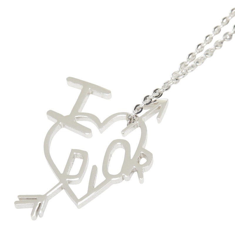 ディオール I LOVE DIOR ペンダント ネックレス シルバー メタル レディース Dior 【中古】