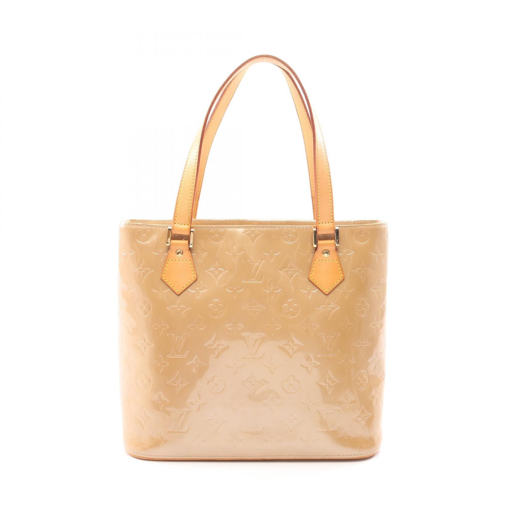 ルイ・ヴィトン LOUIS VUITTON ヒューストン ハンドバッグ バッグ レザー ヴェルニ ノワゼット レディース ベージュ系 M91340 【中古】