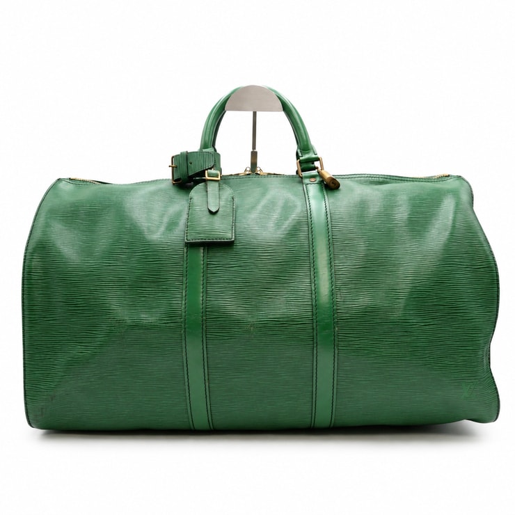 LOUIS VUITTON(ルイ・ヴィトン)キーポル50 ヴィンテージ ボストンバッグ エピ ボルネオグリーン 緑 レザー ゴールド金具 旅行バッグ トラベルバッグ メンズ レディース M42964【中古】