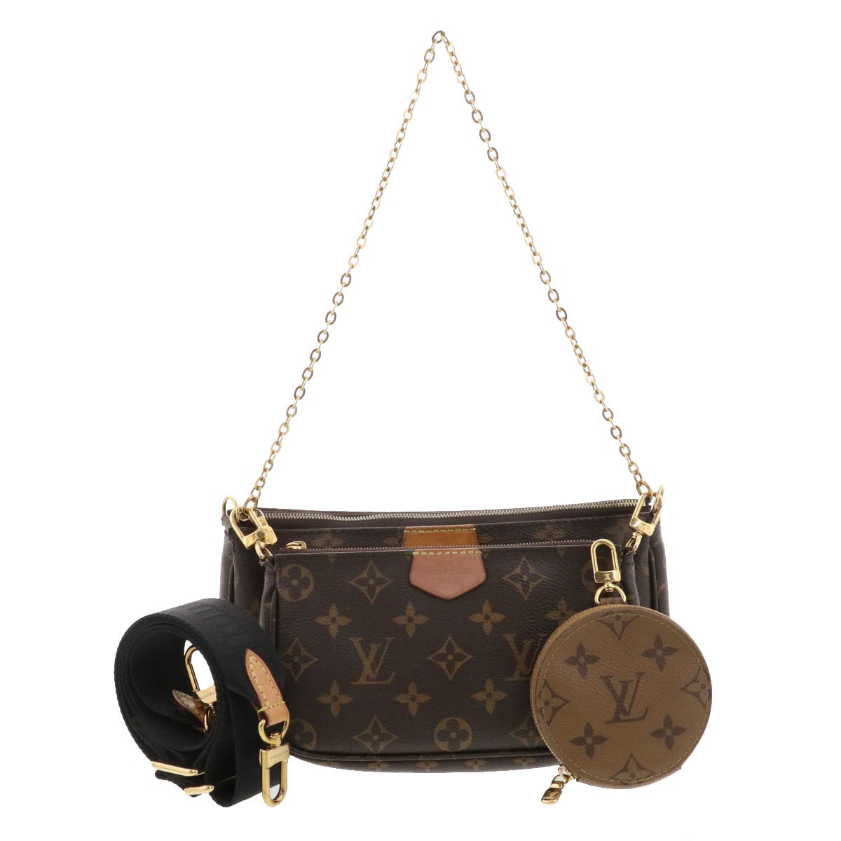 LOUIS VUITTON ルイ・ヴィトン ミュルティ・ポシェット・アクセソワール・カスタム J02522 ショルダーバッグ M44813 モノグラム ブラウン  レディース【中古】