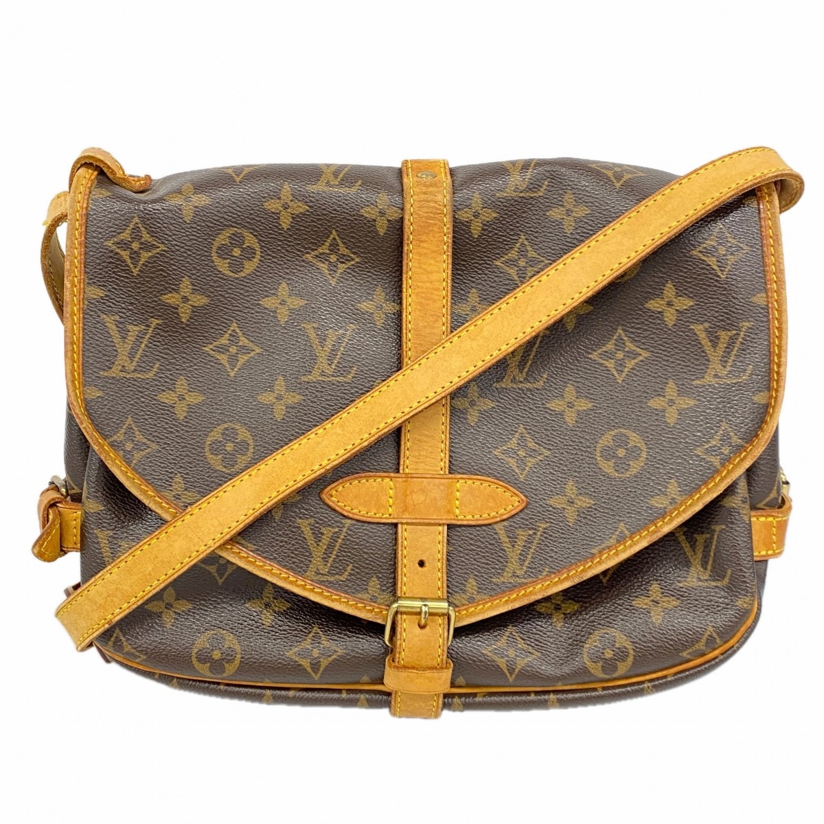 【6da0081】ルイヴィトン ショルダーバッグ モノグラム ソミュール30 M42256 ブラウン【中古】レディース