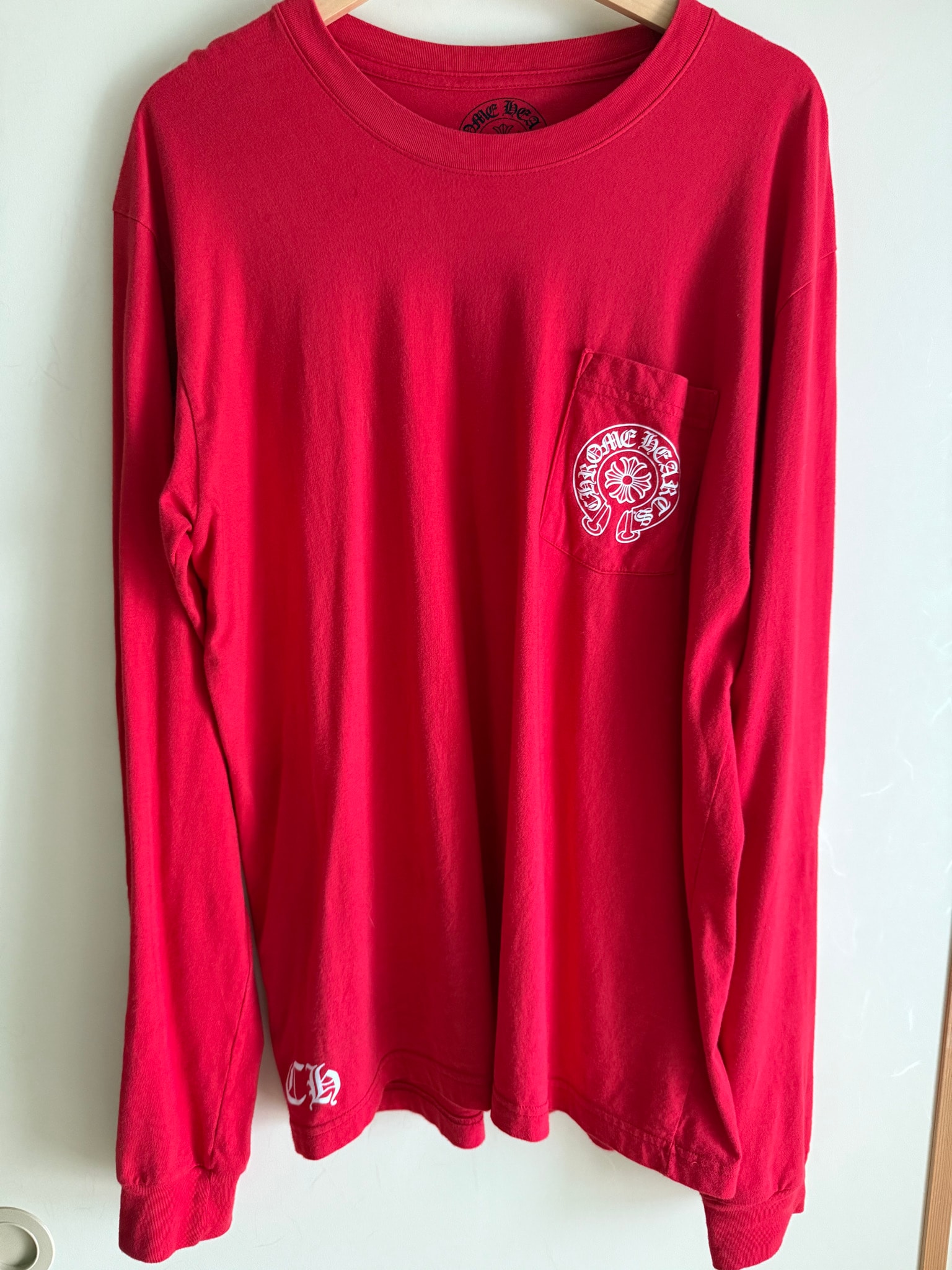 Chrome Hearts Scroll Sleeve Logo L/S T-Shirt "Red"