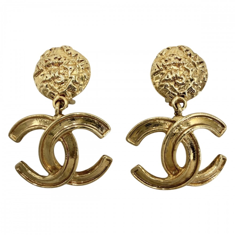 CHANEL シャネル イヤリング ココマーク アクセサリー スイング ヴィンテージ GP    A05815 95A ゴールド レディース 約11.7g 1995年【中古品】