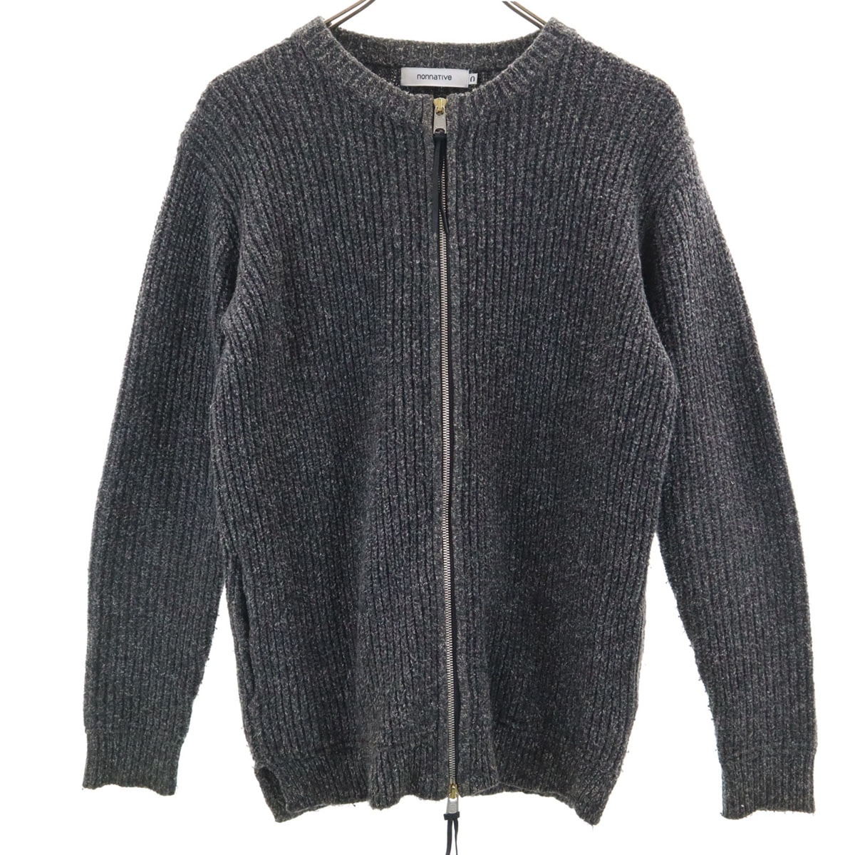 nonnative ノンネイティブ ニットジャケット チャコールグレー エルボーパッチ付き