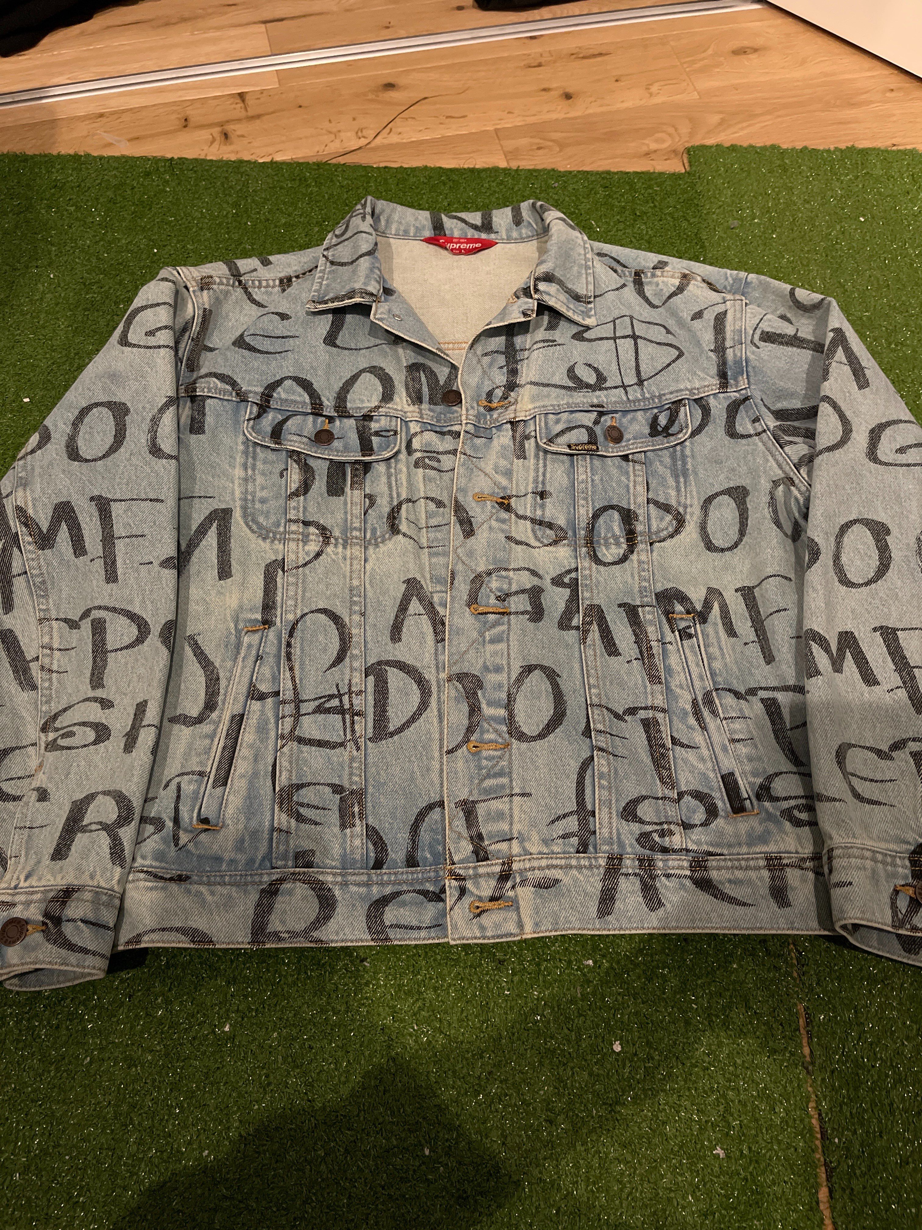 Supreme Black Ark Denim Trucker Jacket "Blue"