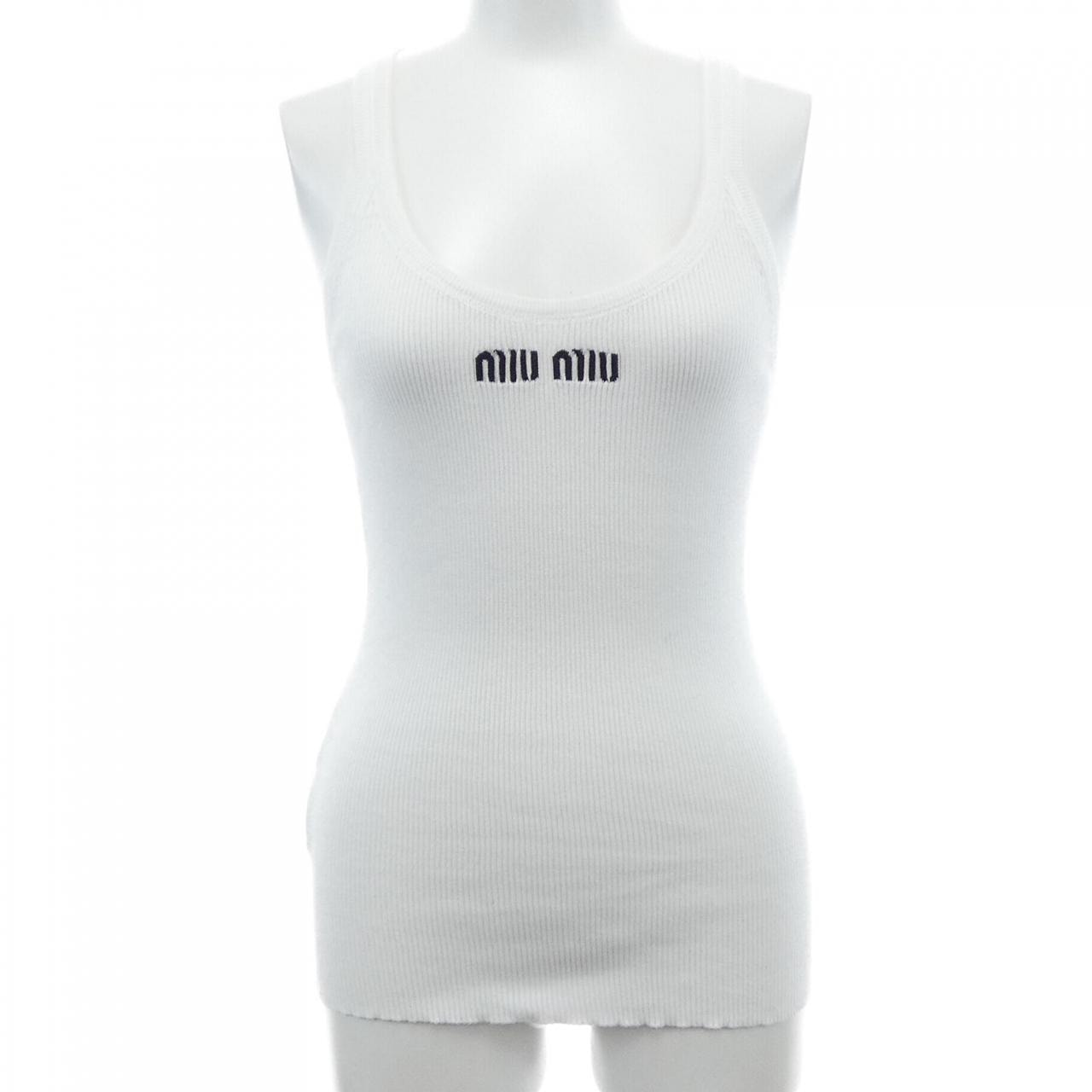 ミュウミュウ MIU MIU MIUMIU ロゴ MMV075 S231 12ZL タンクトップ