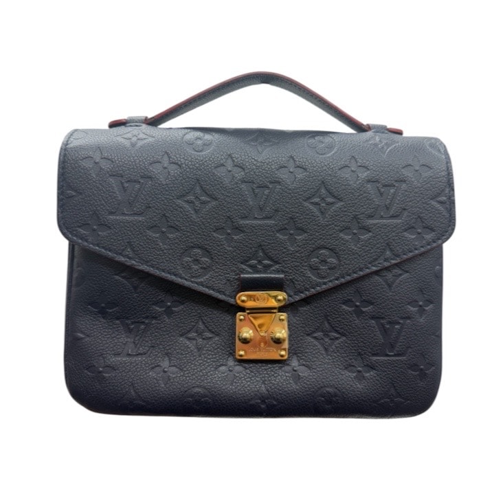 美品 LOUIS VUITTON ルイヴィトン モノグラム ネイビー ゴールド金具 レザー ハンドバッグ S1-00255 【中古】