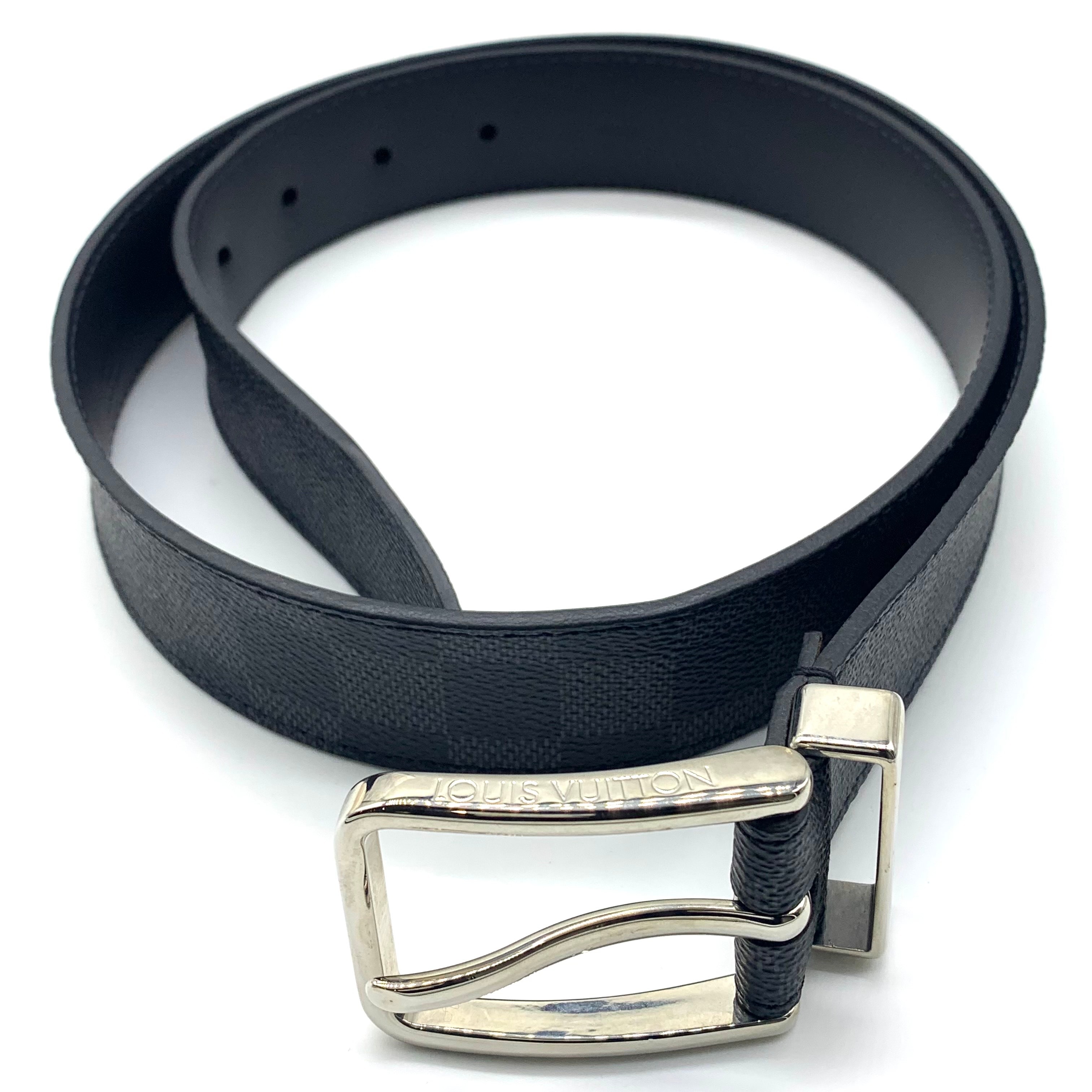 Louis Vuitton Graphite Ceinture Pont Neuf Belt "Black"