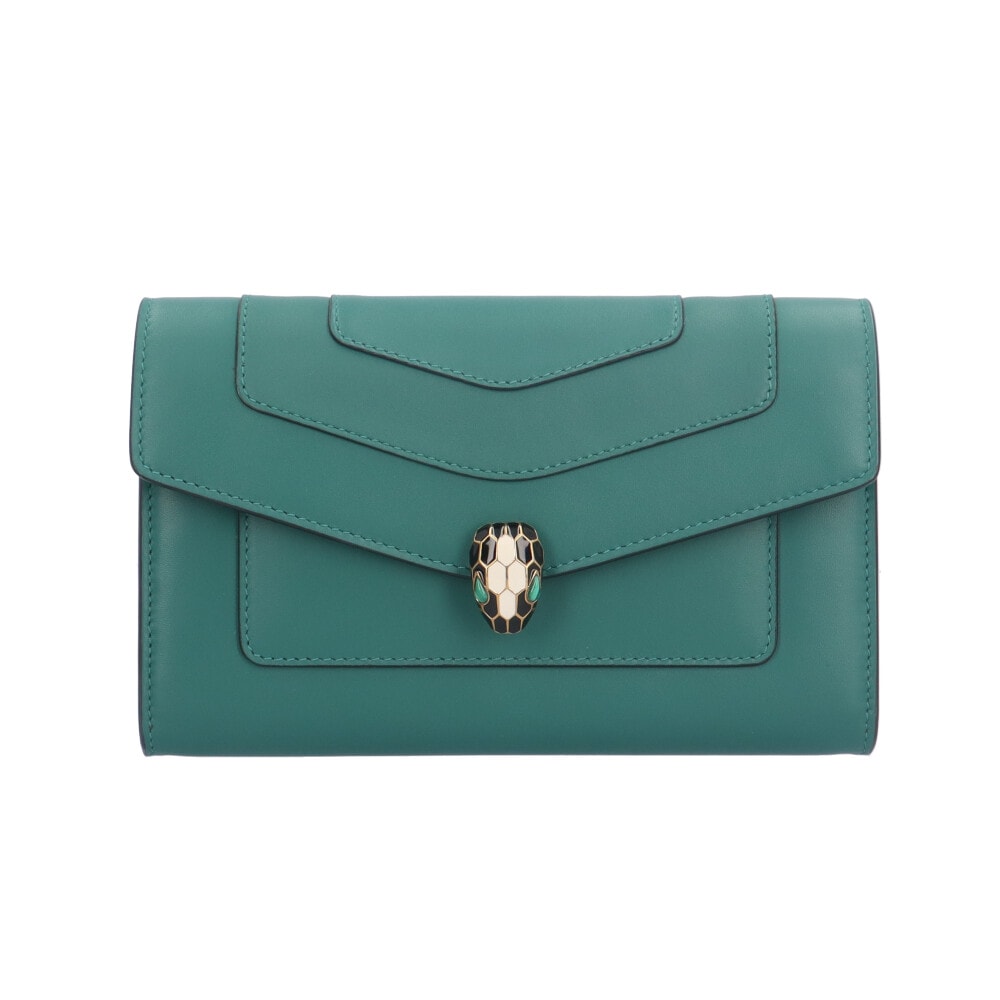 ブルガリ フォーエバー ラージウォレット セルペンティ 長財布 レザー レディース BVLGARI 中古
