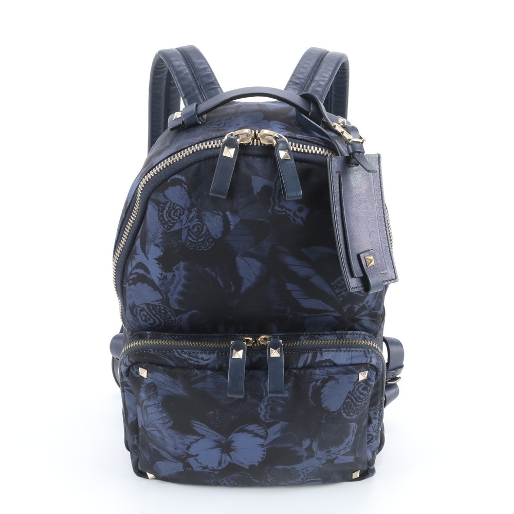 ヴァレンティノ ガラヴァーニ スタッズ ブルーリュックサック