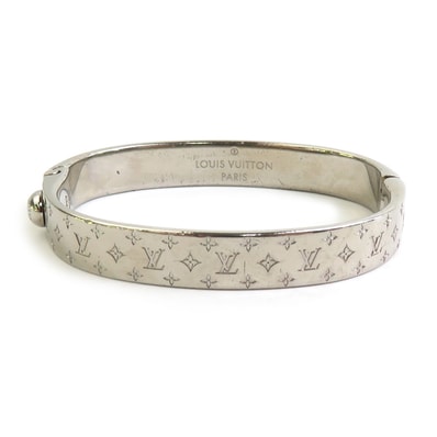 ルイ ヴィトン LOUIS VUITTON ブレスレット カフ ナノグラム メタル ピンクゴールド レディース M00253【中古】 56727a