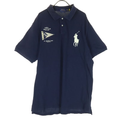 POLO RALPH LAUREN ポロラルフローレン ワンポイントロゴ 半袖 ポロシャツ XXL ネイビー