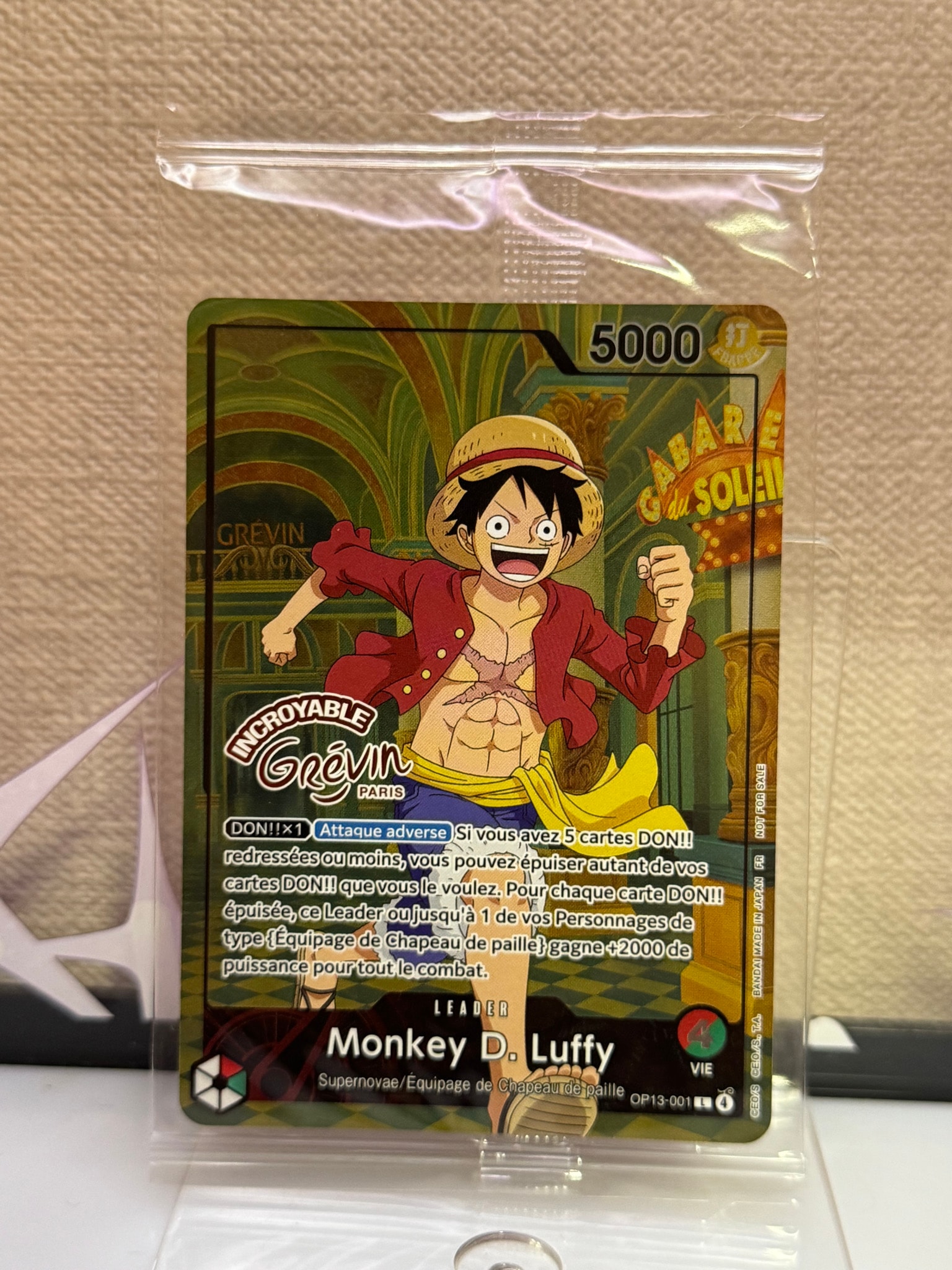 モンキー・D・ルフィ L [OP13-001]【フランス語版】(プロモーションカード「ONE PIECE × グレヴァン美術館」)