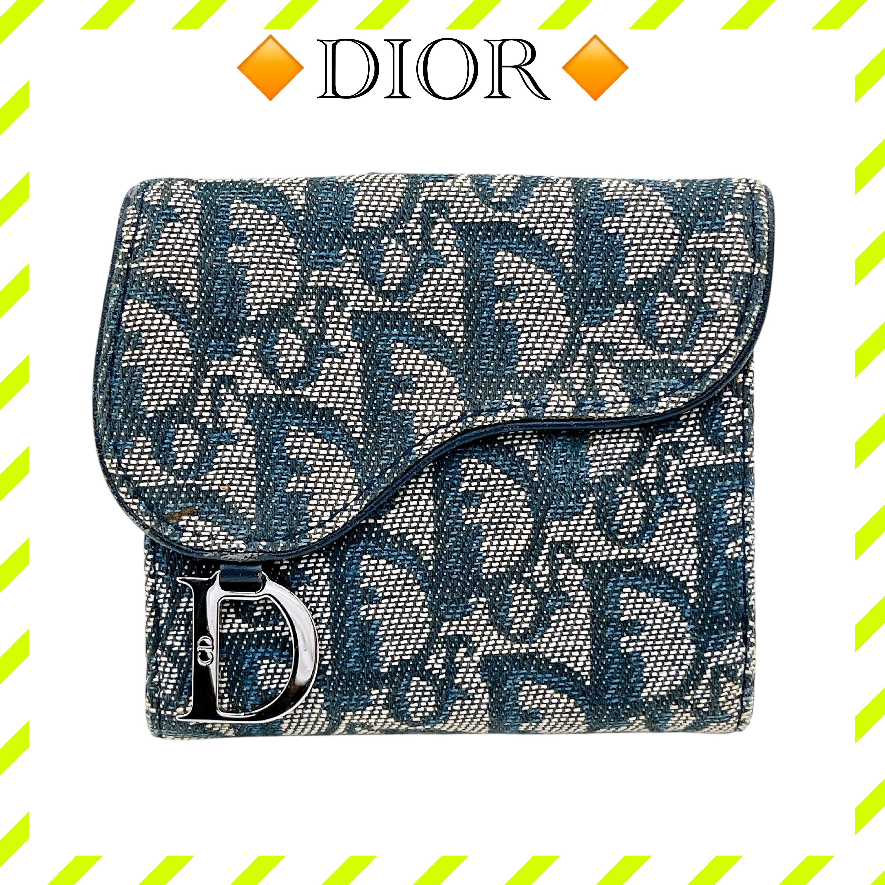 Dior Trotter Saddle Wallet "Navy"