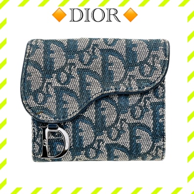 Dior Trotter Saddle Wallet "Navy"