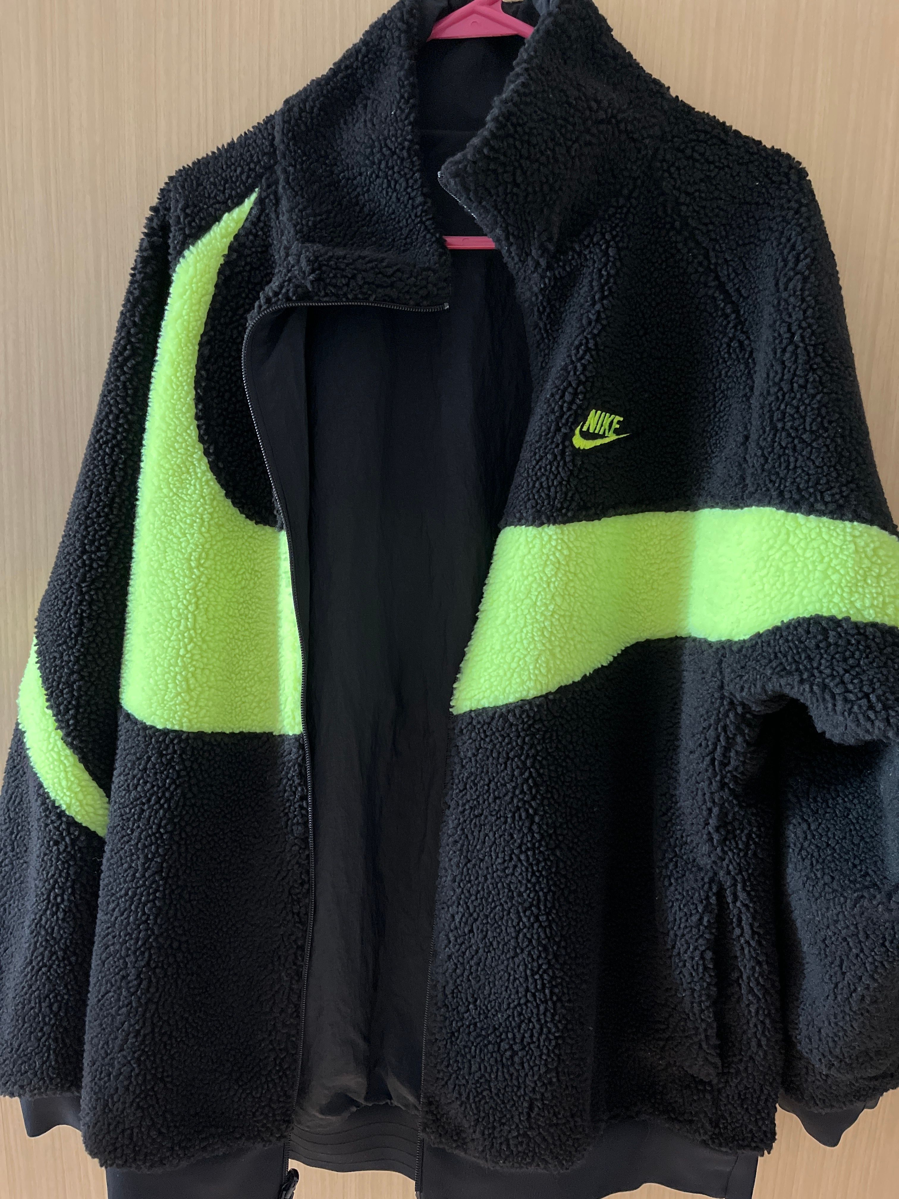 Nike Big Swoosh Reversible Boa Jacket"Black Neon"