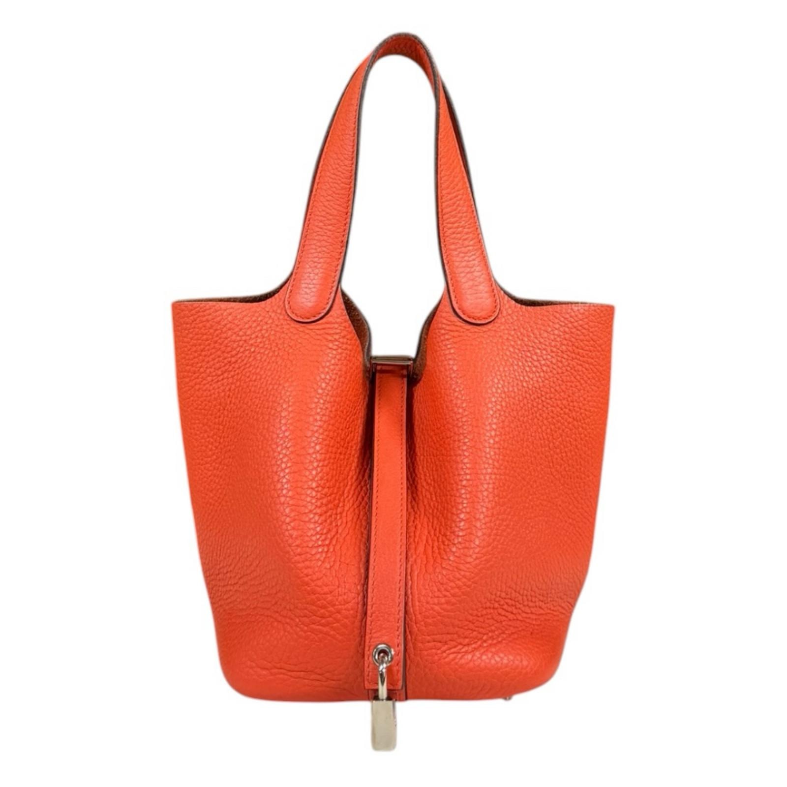 エルメス ピコタンロックPM ハンドバッグ トリヨンクレマンス オレンジ レディース HERMES  中古