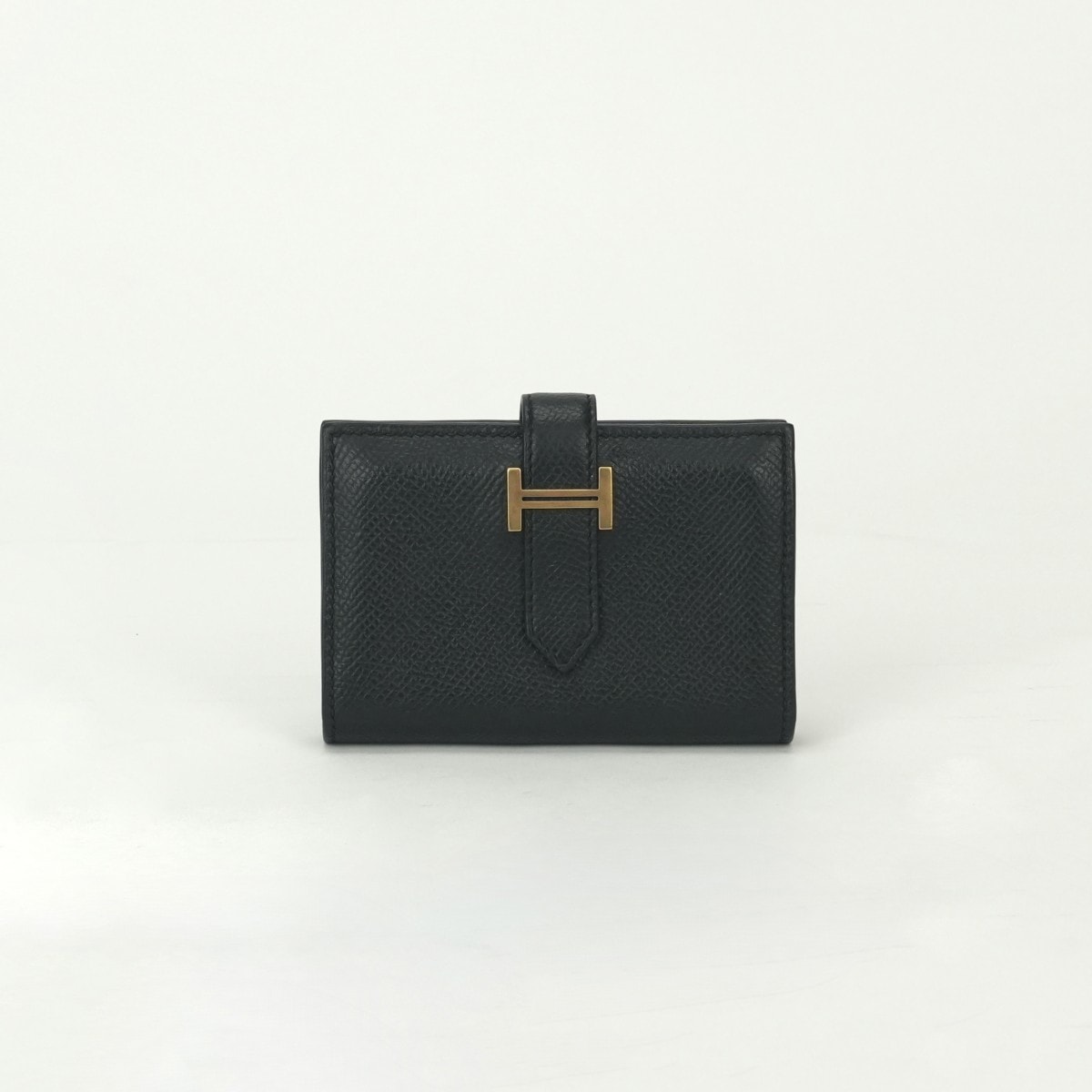 エルメス HERMES ベアンミニ ベアン ミニ 小銭入れ付き 財布 二つ折り財布 ミニ財布 ミニウォレット エプソン ノワール Noir ブラック Black 黒 ゴールド金具 ヴォーエプソン コンパクト財布