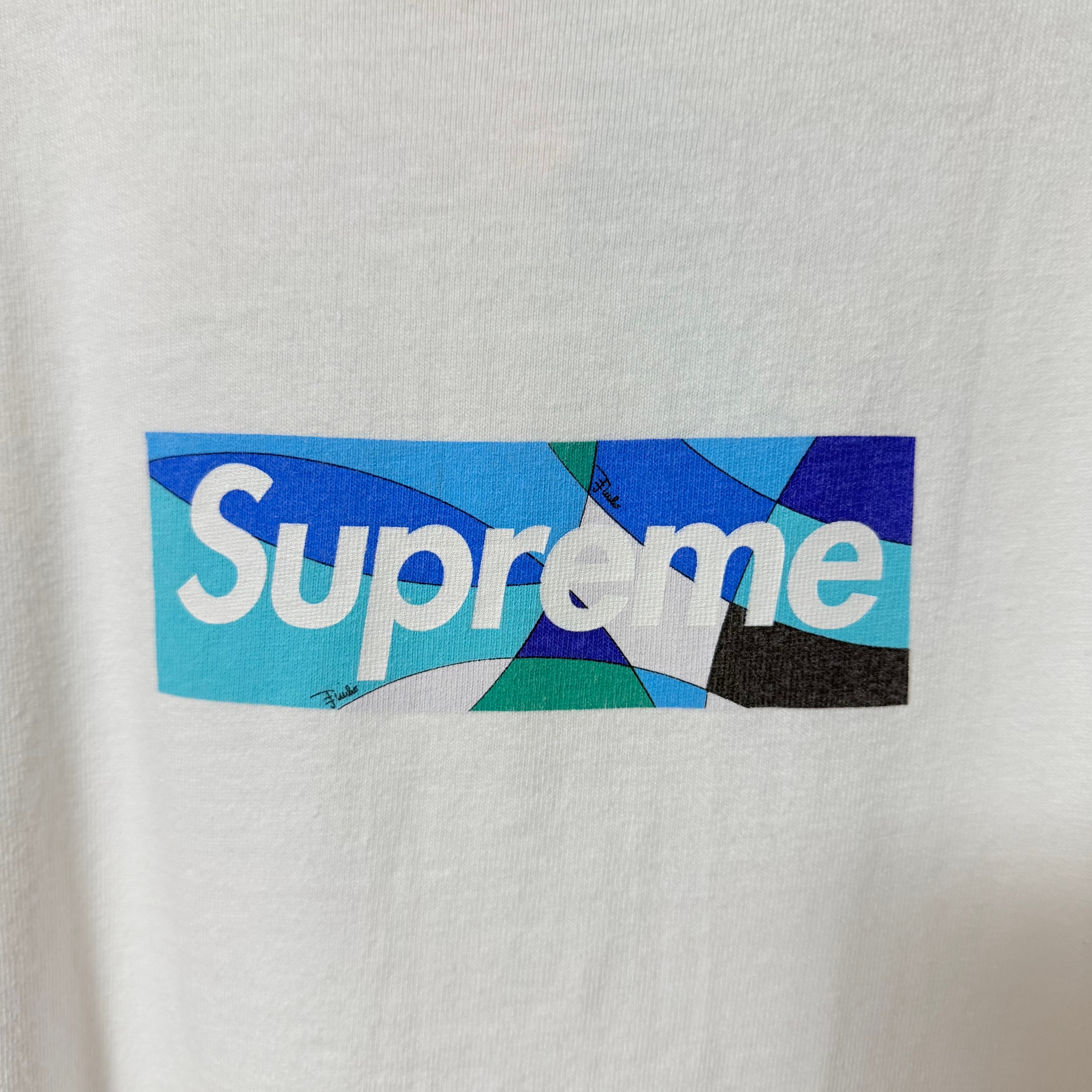 Supreme / Emilio Pucci® Box Logo Tee "White/Blue"