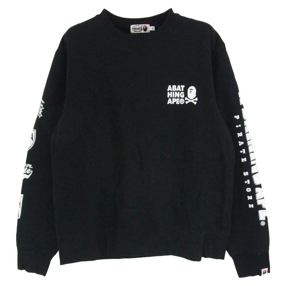 A BATHING APE アベイシングエイプ スウェット 004SWI201001M PIRATE パイレーツ アームプリント スウェット ブラック系 XL【中古】