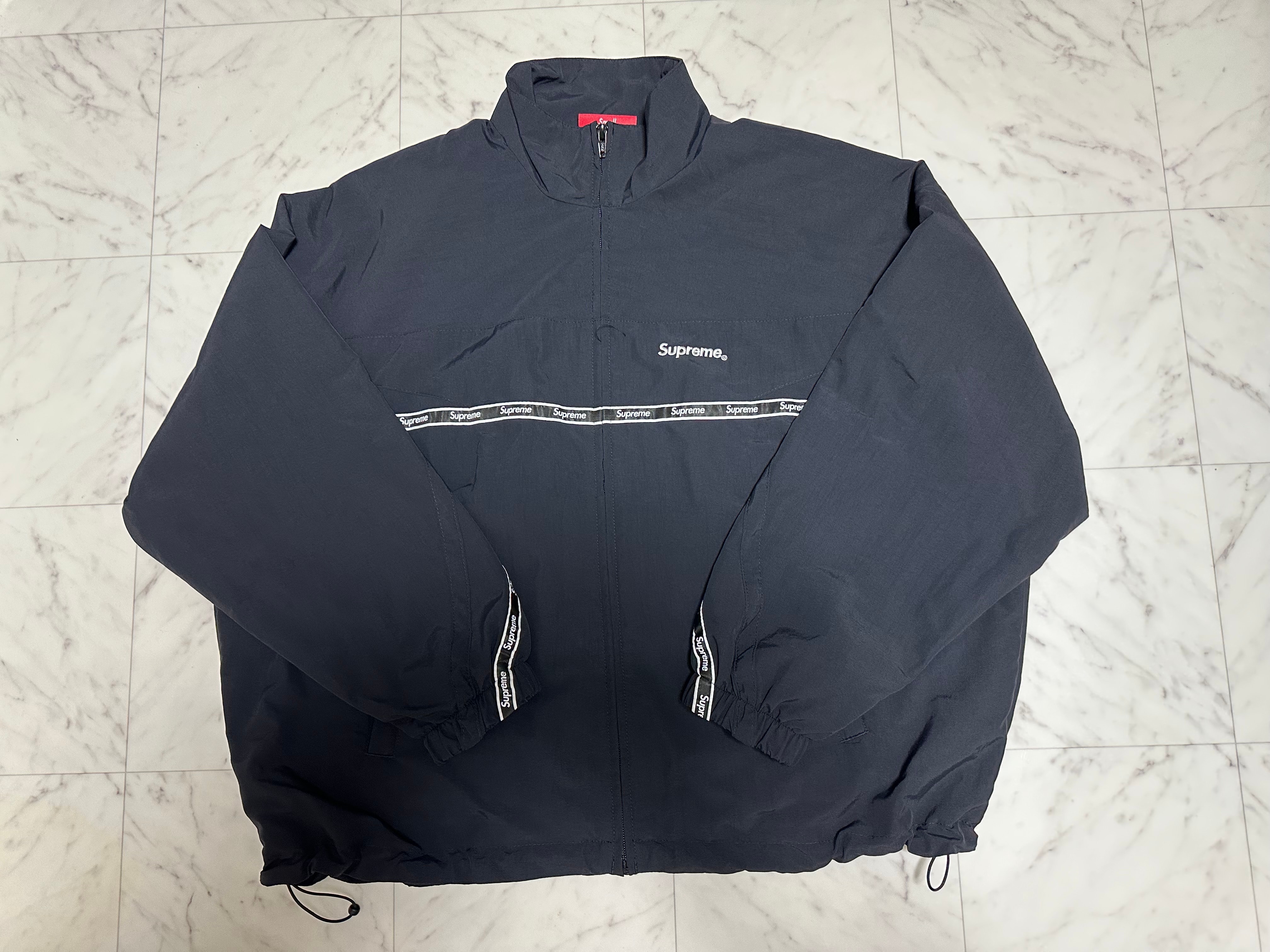 Supreme Logo Taping Track Jacket "Black"