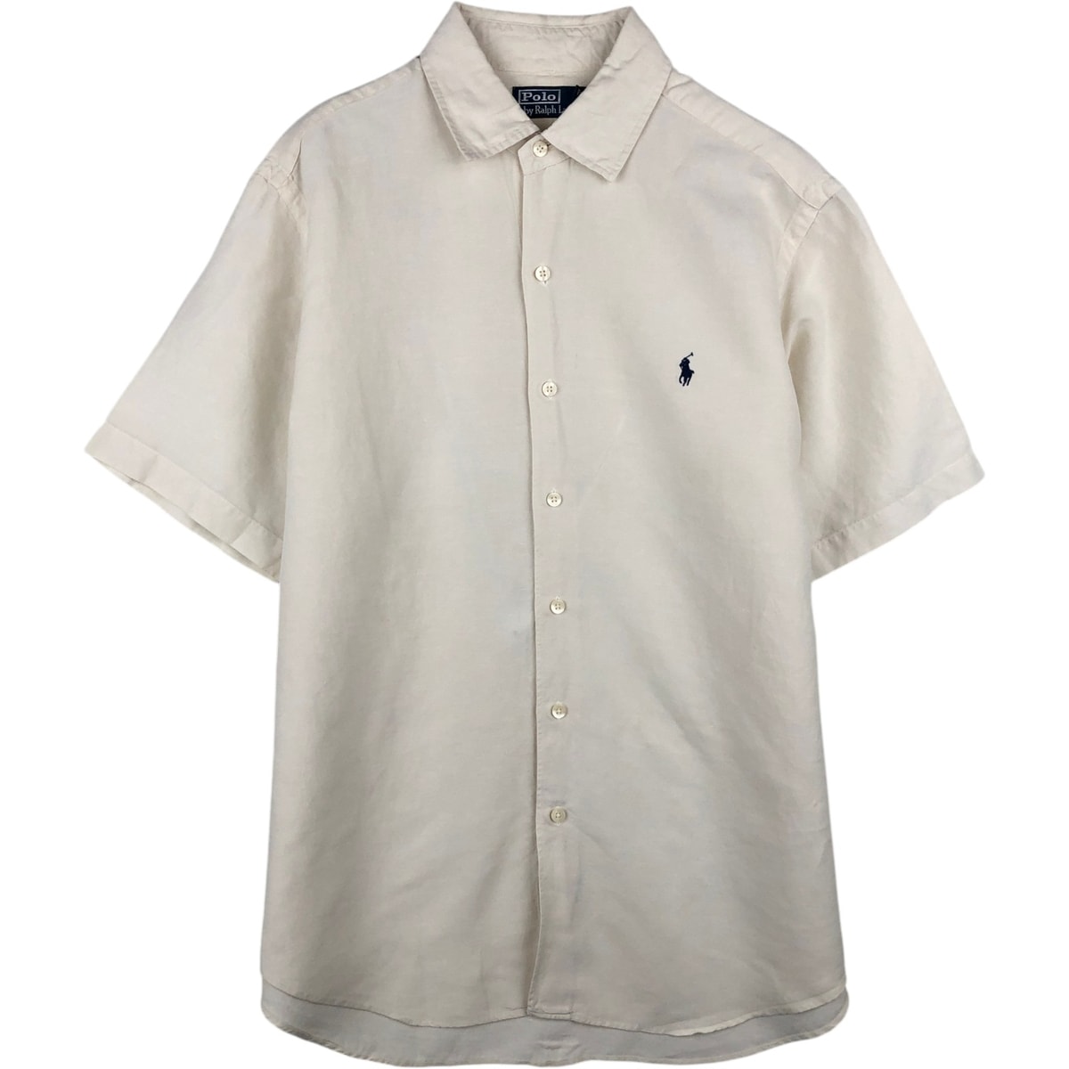 古着 ラルフローレン Ralph Lauren POLO by Ralph Lauren ワイドカラー 半袖 リネンシャツ メンズL相当/eaa641564
