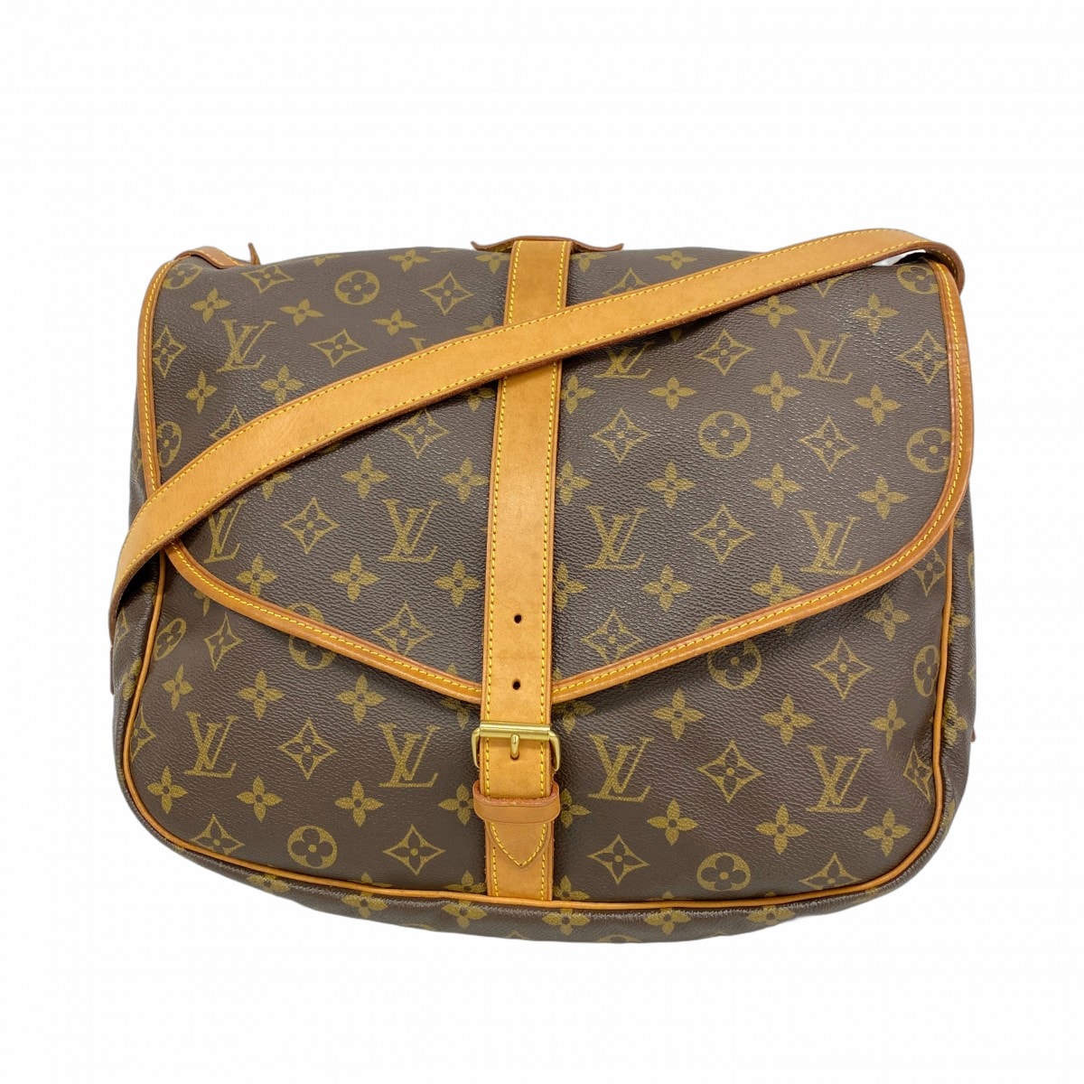 【6dd4729】ルイヴィトン ショルダーバッグ モノグラム ソミュール35 M42254 ブラウン【中古】レディース