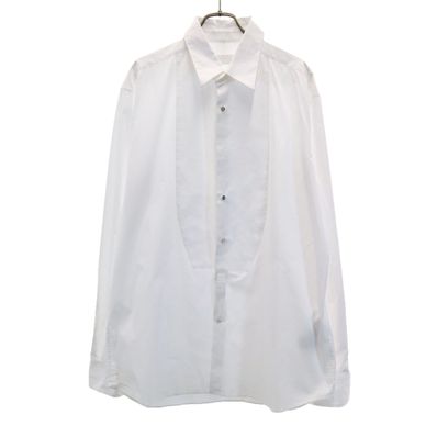 PRADA プラダ イタリア製 長袖 ダブルカラー付 コットンシャツ 42 白 2WAY