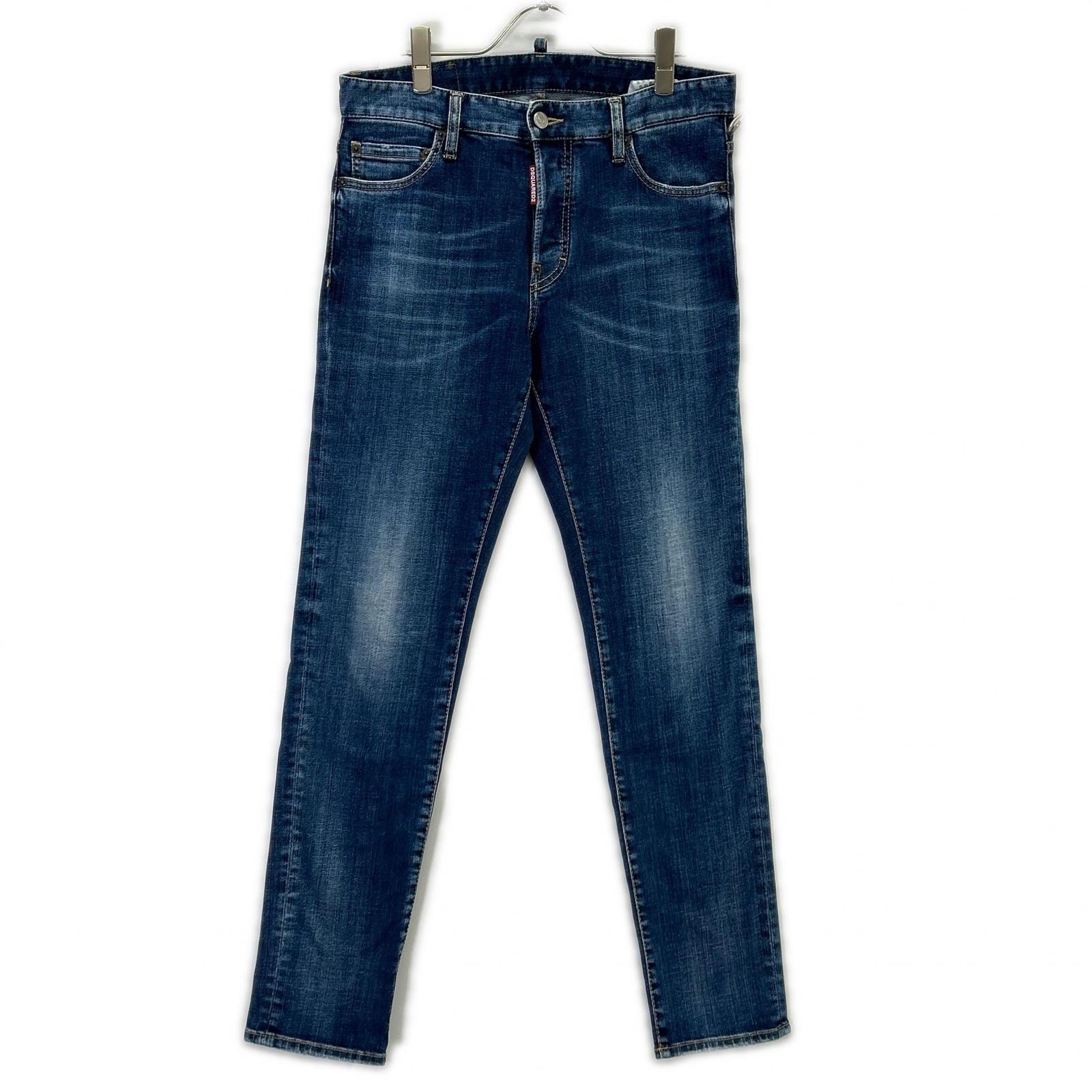 ディースクエアード S74LB1516 23年製 インディゴブルー REGULAR JEAN ボタンフライスキニーデニムパンツ 46