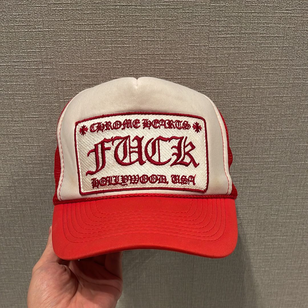 Chrome Hearts Tracker Cap Fuck "Red"