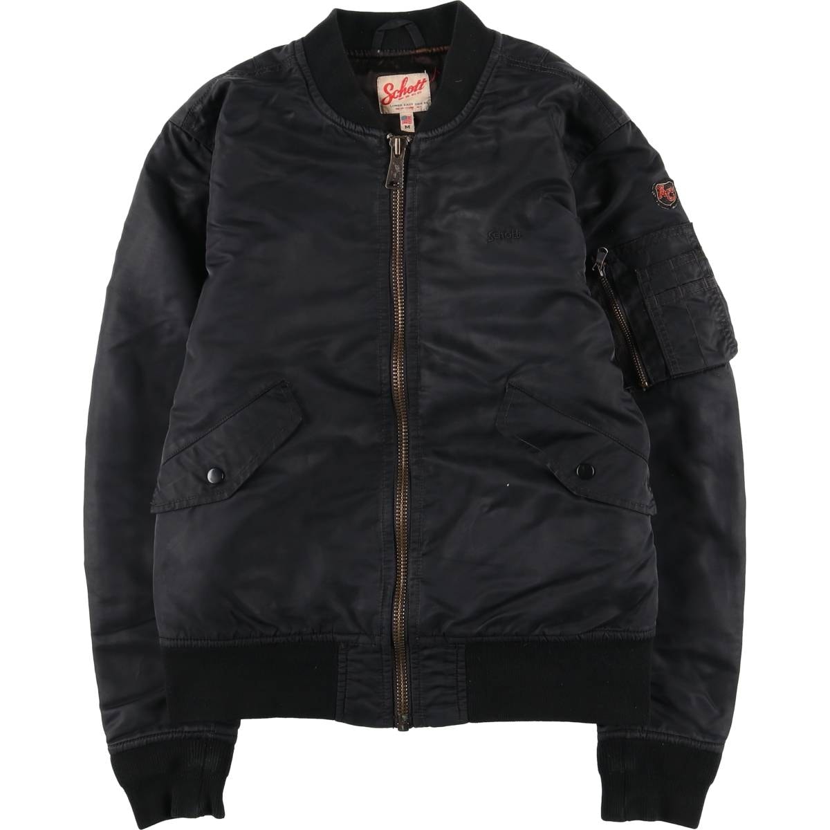 古着 民間品 ショット SCHOTT AMERICAN COLLEGE MA-1タイプ ミリタリー フライトジャケット メンズM相当 ヴィンテージ/eaa612535