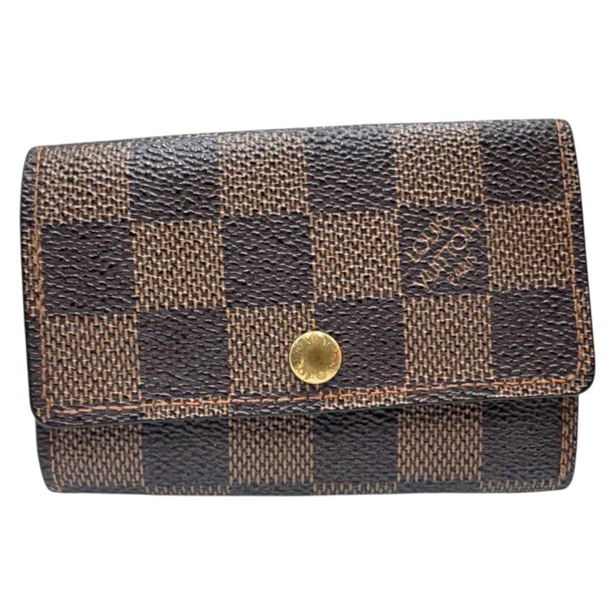 LOUIS VUITTON ルイヴィトン ダミエ ミュルティクレ ブラウン ゴールド金具 PVC キーケース 男女兼用 604867 【中古】