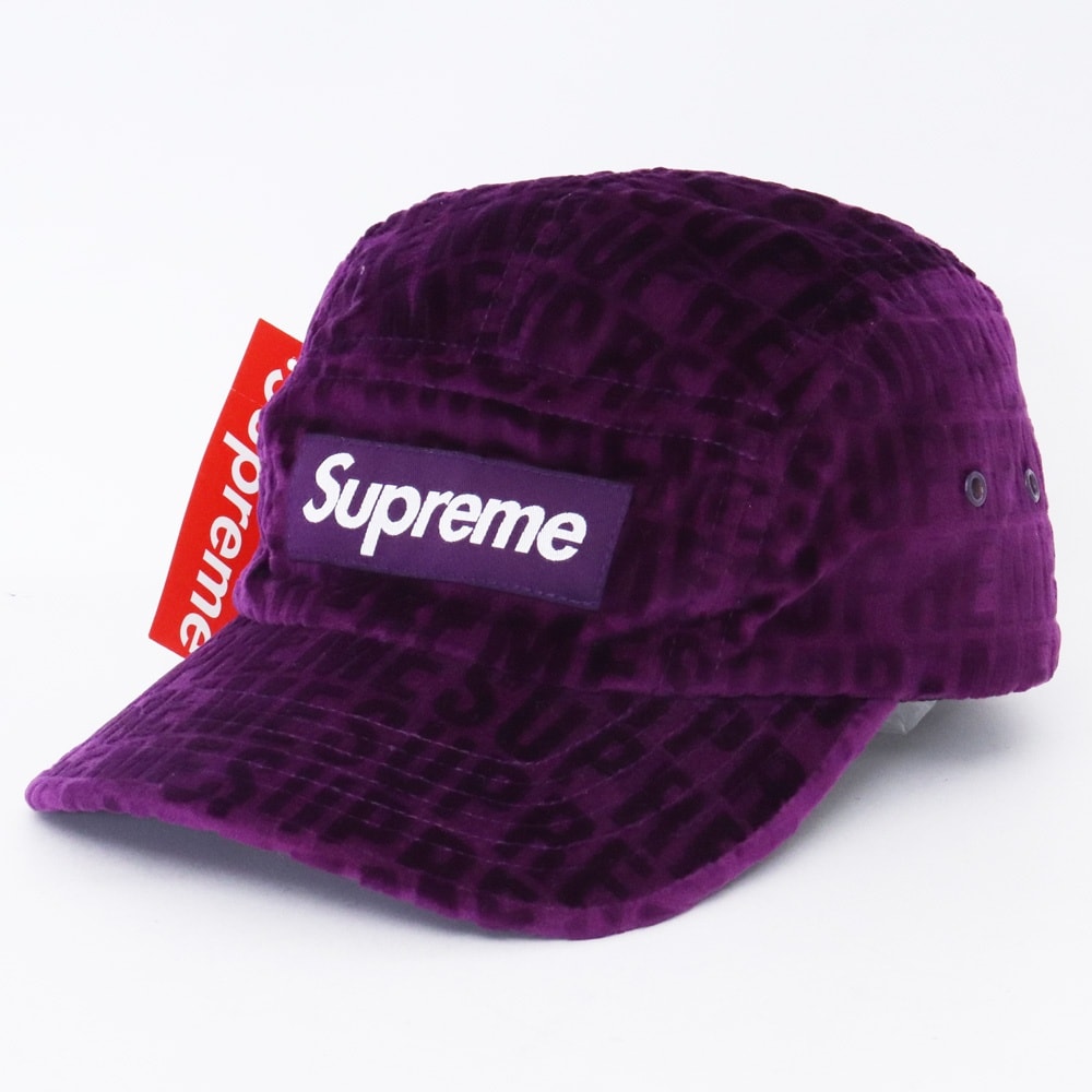 Supreme Velvet Pattern Camp Cap "Purple"