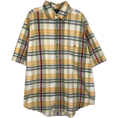 古着 90年代 ギャップ GAP オールドギャップ 半袖 ボタンダウン チェックシャツ USA製 メンズXL相当 ヴィンテージ/eaa625532