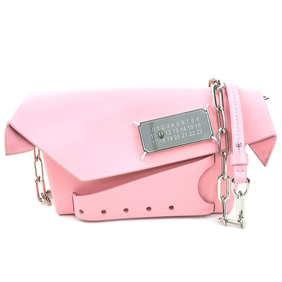 メゾンマルジェラ Maison Margiela ショルダーバッグ スナッチト レザー ピンク レディース【中古】 h32268a